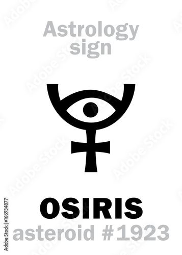 Astrology Alphabet: OSIRIS (Usir), asteroid #1923. Hieroglyphics character sign (single symbol).