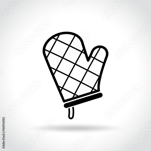 oven glove icon on white background