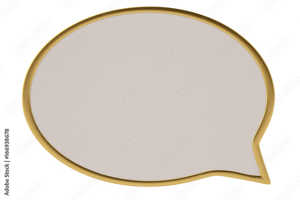 Dialog box gold board on white background 3D illustration. Dialog box gold board on white background 3D illustration.