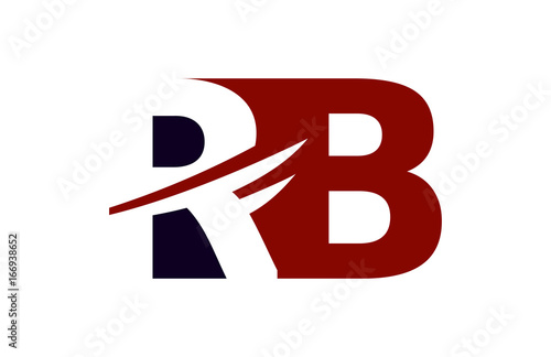 Free Download RB Red Negative Space Square Swoosh Letter Logo - GFXLoad
