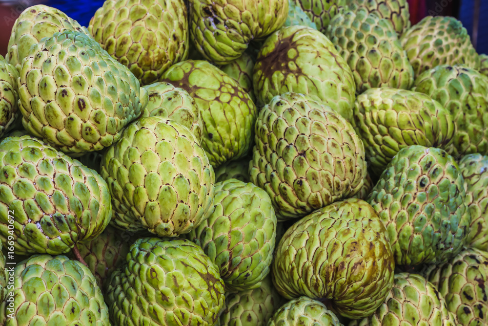 Fototapeta premium custard apple thai food in market