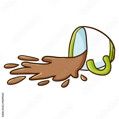 Coffee get spilled from a cup - vector.