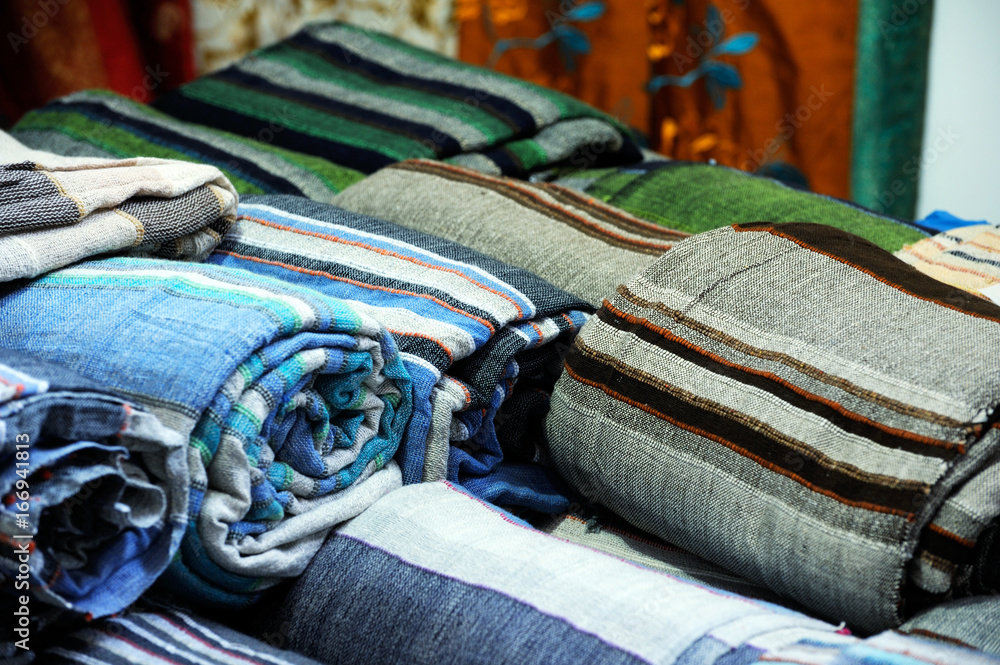 Rolls of colorful fabric Rolls of colorful fabric