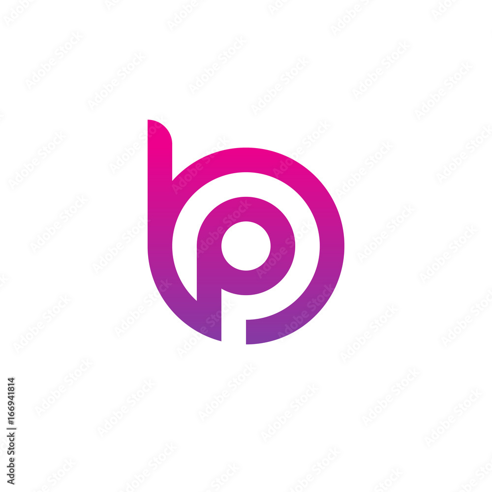 Initial letter bp, pb, p inside b, linked line circle shape logo, purple pink gradient color
Initial letter bp, pb, p inside b, linked line circle shape logo, purple pink gradient color