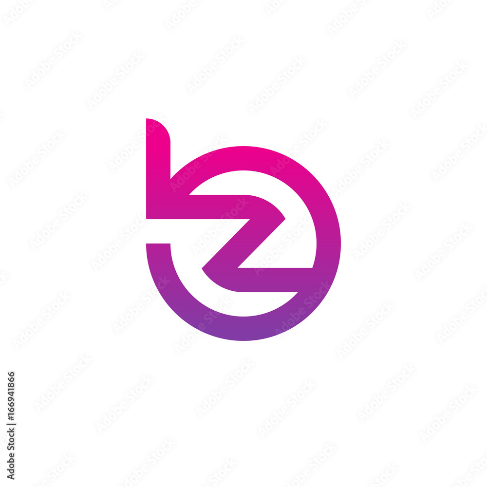 Initial letter bz, zb, z inside b, linked line circle shape logo, purple pink gradient color
Initial letter bz, zb, z inside b, linked line circle shape logo, purple pink gradient color
