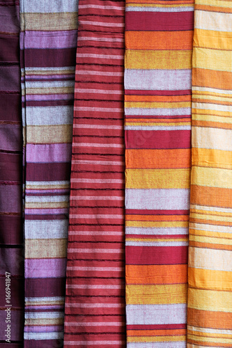 Rolls of colorful fabric