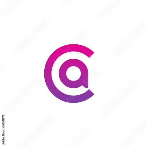 Initial letter ca, ac, a inside c, linked line circle shape logo, purple pink gradient color

