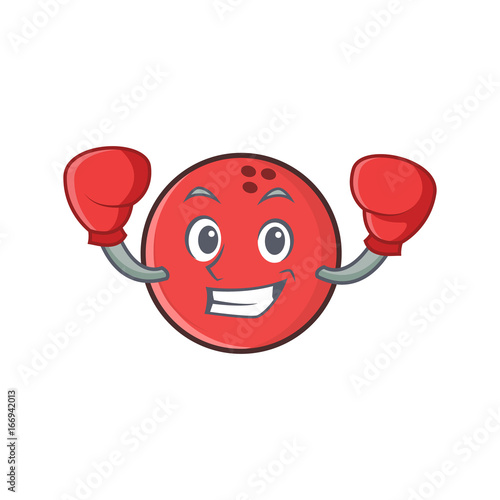 Boxing bowling ball character cartoon
