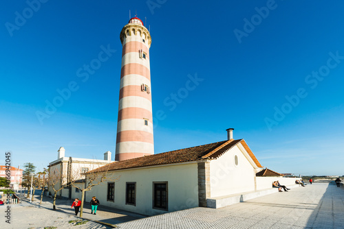 Lighthouse in the village of Barra. Aveiro. Portugal.