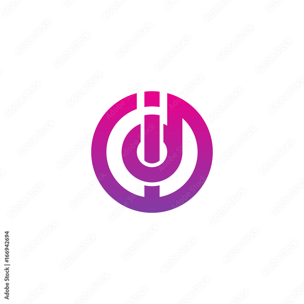 Initial letter id, di, d inside i, linked line circle shape logo, purple pink gradient color Initial letter id, di, d inside i, linked line circle shape logo, purple pink gradient color