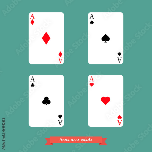 Set of four aces playing cards