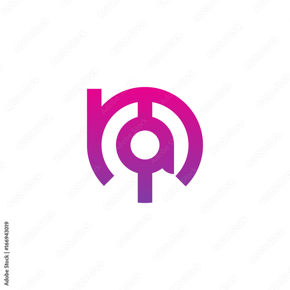 Initial letter ma, am, a inside m, linked line circle shape logo, purple pink gradient color Initial letter ma, am, a inside m, linked line circle shape logo, purple pink gradient color