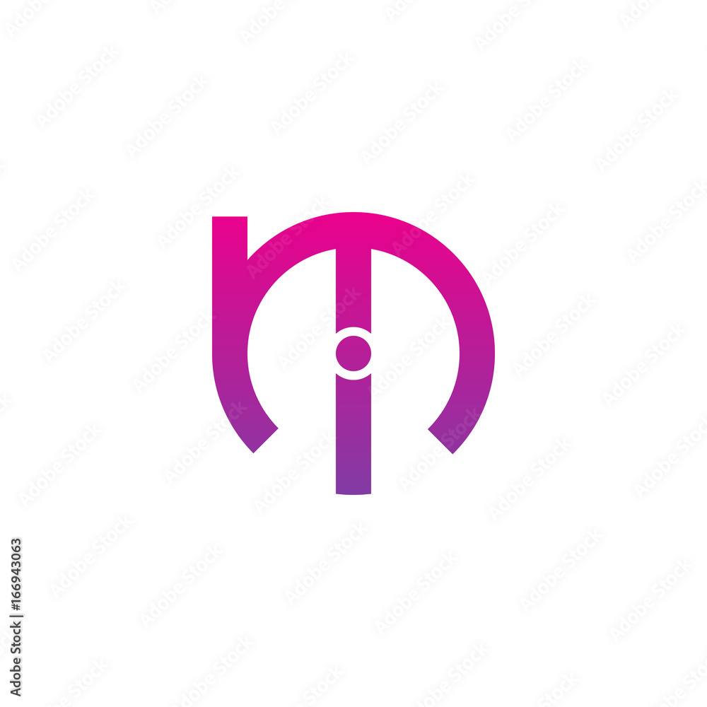 Initial letter mi, im, i inside m, linked line circle shape logo, purple pink gradient color Initial letter mi, im, i inside m, linked line circle shape logo, purple pink gradient color