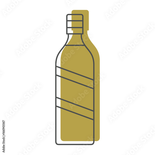 Bottle alcohol vermouth in line with color silhouette style icons vector illustration for design and web isolated on white background