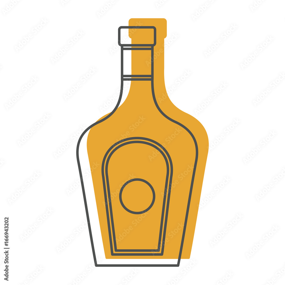 Bottle alcohol gin in line with color silhouette style icons vector illustration for design and web isolated on white background Bottle alcohol gin in line with color silhouette style icons vector illustration for design and web isolated on white background