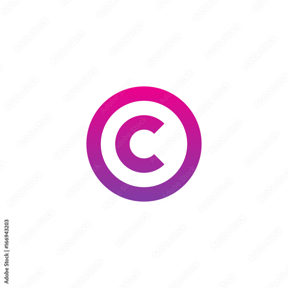 Initial letter oc, co, c inside o, linked line circle shape logo, purple pink gradient color Initial letter oc, co, c inside o, linked line circle shape logo, purple pink gradient color