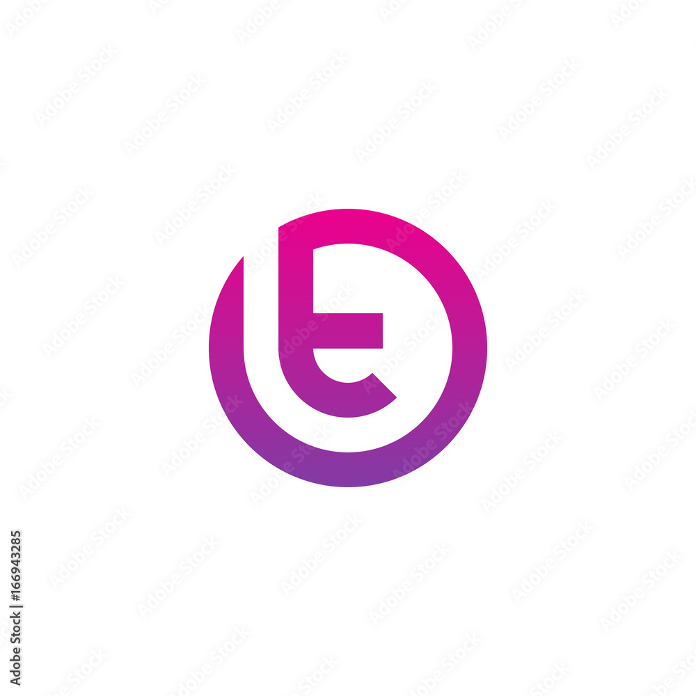 Initial letter ot, to, t inside o, linked line circle shape logo, purple pink gradient color - obrazy, fototapety, plakaty 