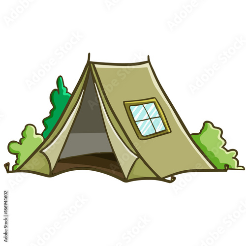 Funny tent for holiday camping - vector.