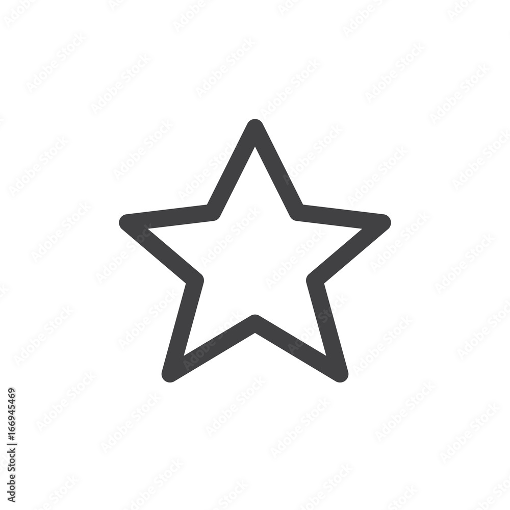 Star line simple icon, outline vector sign, linear style pictogram isolated on white. Favorite symbol, logo illustration. Editable stroke. Pixel perfect vector graphics - obrazy, fototapety, plakaty 