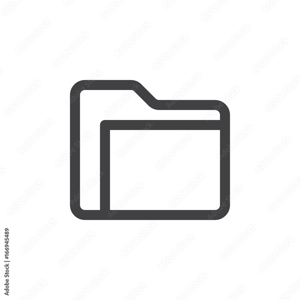 Folder line simple icon, outline vector sign, linear style pictogram isolated on white. Symbol, logo illustration. Editable stroke. Pixel perfect vector graphics Folder line simple icon, outline vector sign, linear style pictogram isolated on white. Symbol, logo illustration. Editable stroke. Pixel perfect vector graphics
