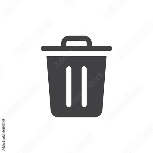 Trash bin simple icon vector, filled flat sign, solid glyph isolated on white. Delete symbol, logo illustration. Pixel perfect vector graphics