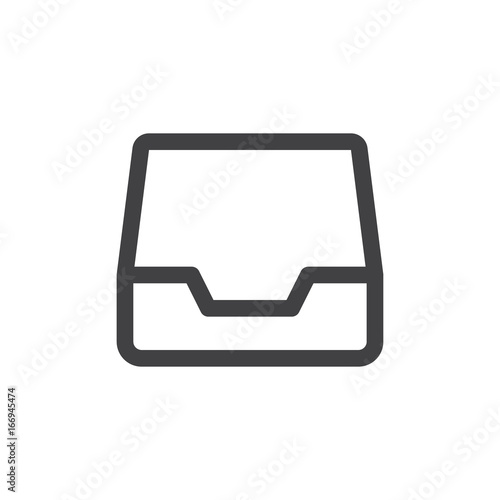 Inbox line simple icon, outline vector sign, linear style pictogram isolated on white. Symbol, logo illustration. Editable stroke. Pixel perfect vector graphics
