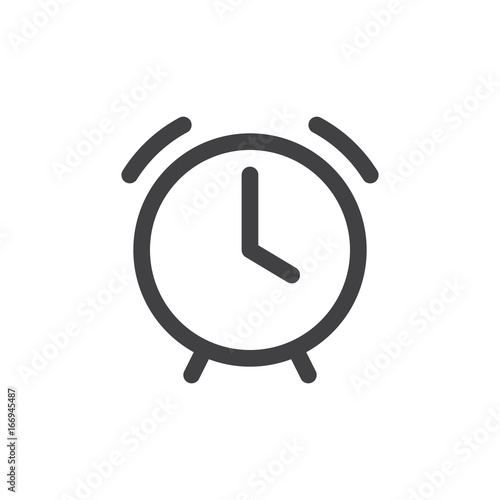 Alarm clock line simple icon, outline vector sign, linear style pictogram isolated on white. Symbol, logo illustration. Editable stroke. Pixel perfect vector graphics