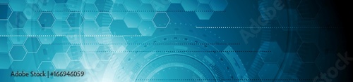 Abstract tech industrial geometric web header banner
