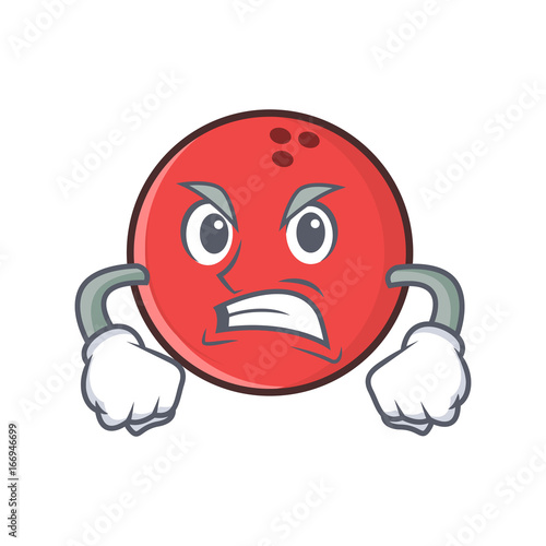 Angry bowling ball character cartoon