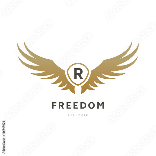 freedom wing logo template. vector illustration
