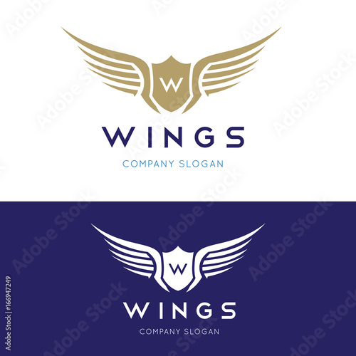 w wing logo template. vector illustration 