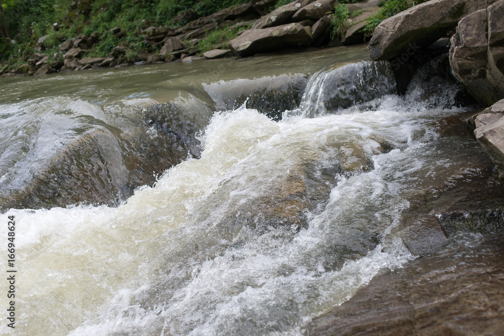Rough and small waves in the river Rough and small waves in the river