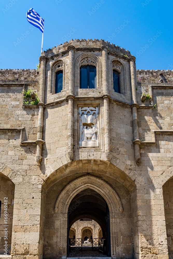 Fotografie Entrance to Archeological Museum which is located in an old hospital of the knights of St