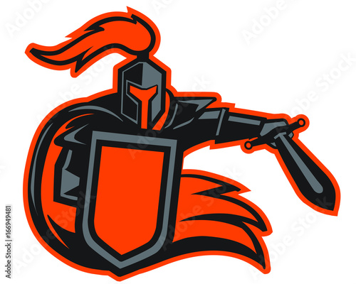Knight with Shield and Thrusting Sword! Vector