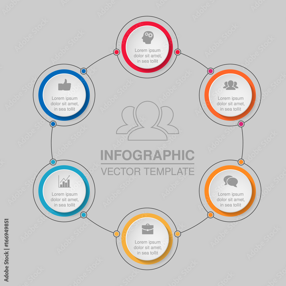Vector infographic template for diagram, graph, presentation, chart, business concept with 6 options. Vector infographic template for diagram, graph, presentation, chart, business concept with 6 options.