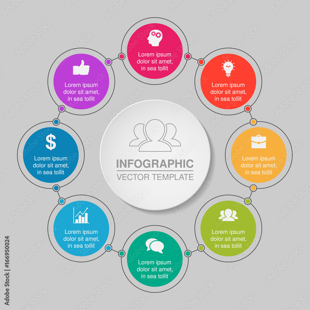 Vector infographic template for diagram, graph, presentation, chart, business concept with 8 options.