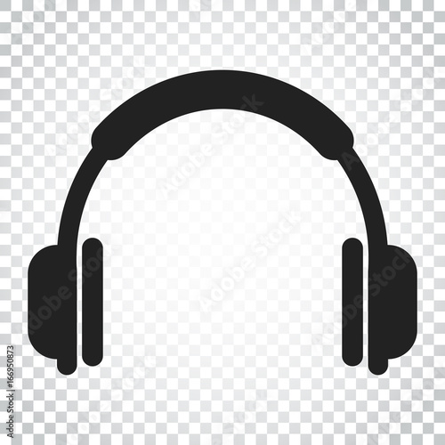 Headphone vector icon. Earphone headset sign illustration. Business concept simple flat pictogram on isolated background.