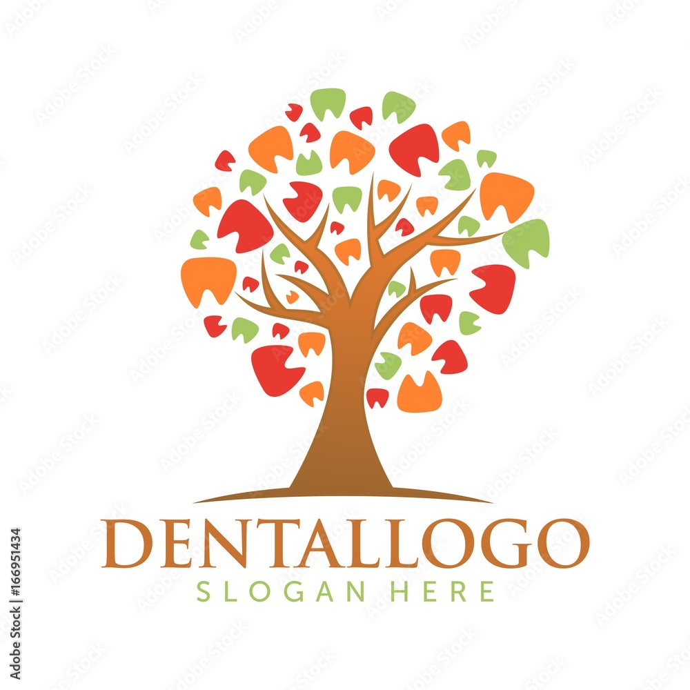 Obraz premium tree dental Illustration Logo Vector