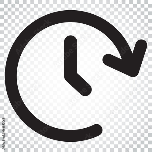 Clock time vector icon. Timer 24 hours sign illustration. Business concept simple flat pictogram on isolated background.