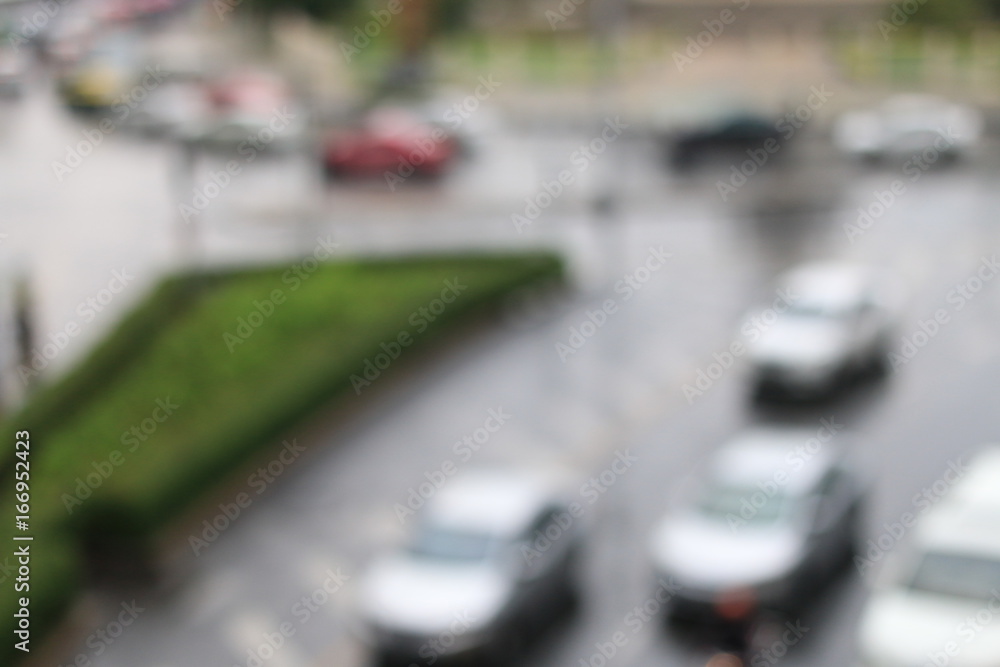 Abstract blurred image of traffic jam after raining in Bangkok Thailand. Abstract blurred image of traffic jam after raining in Bangkok Thailand.