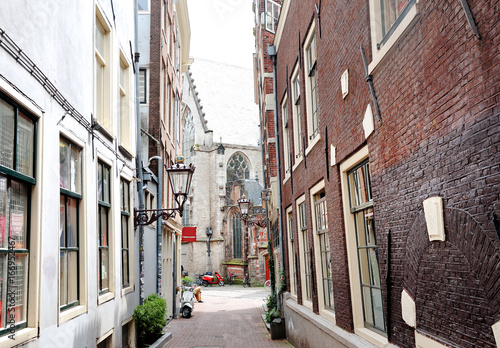 Fototapeta Naklejka Na Ścianę i Meble -  Amsterdam, Holland, Europe - view of an alley in the city center