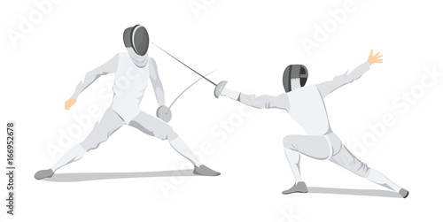 Isolated fencing athlete.