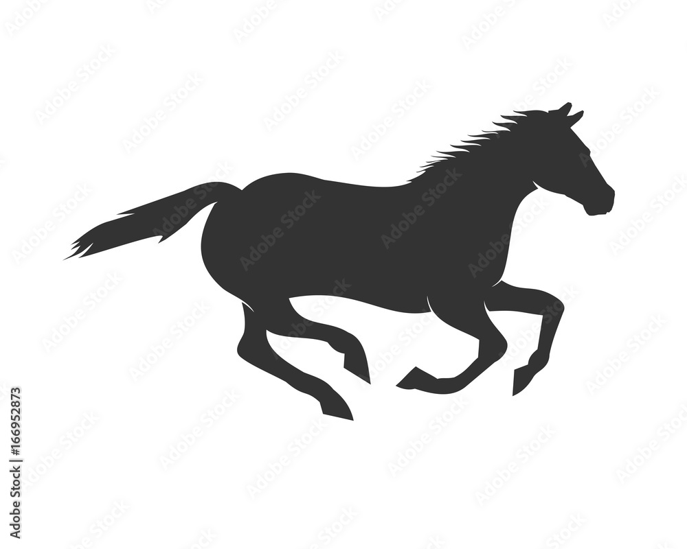 Beautiful Running Horse Silhouette