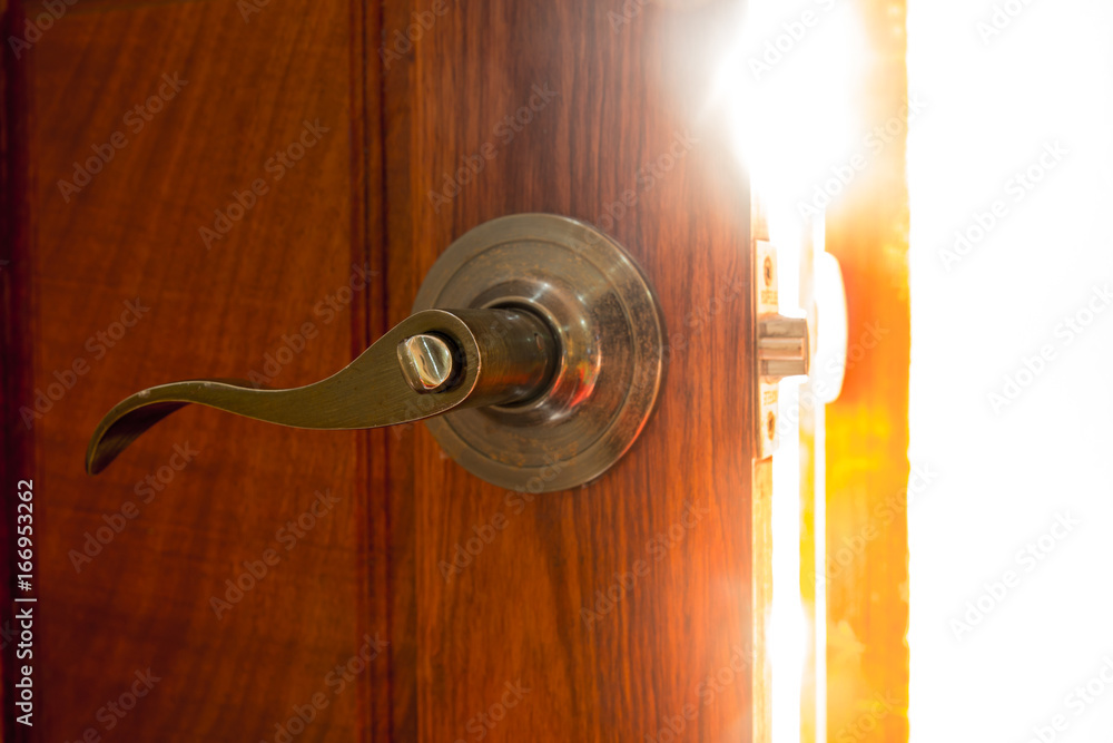 Fototapeta premium Open door knobs light. open vision.