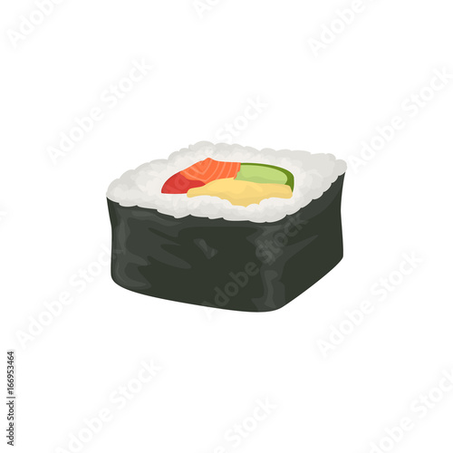 Isolated sushi roll.
