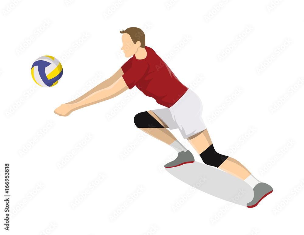 Isolated volleyball player