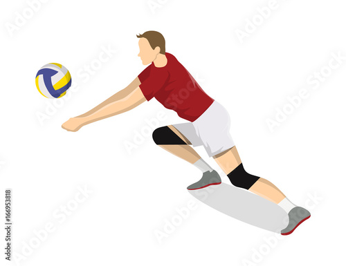 Isolated volleyball player