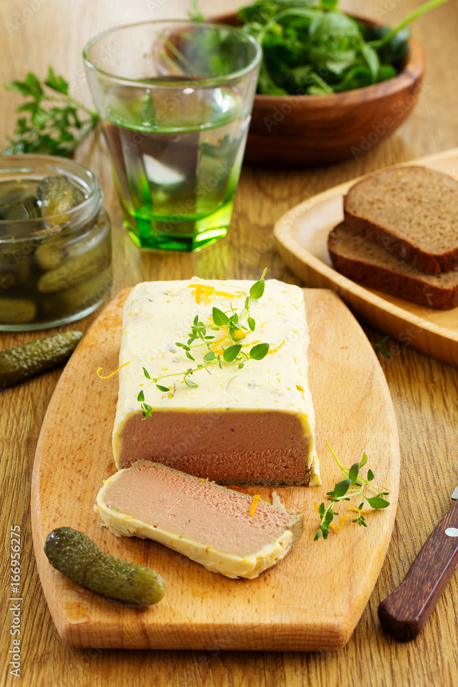Terrine of chicken liver with butter. Stock Photo | Adobe Stock