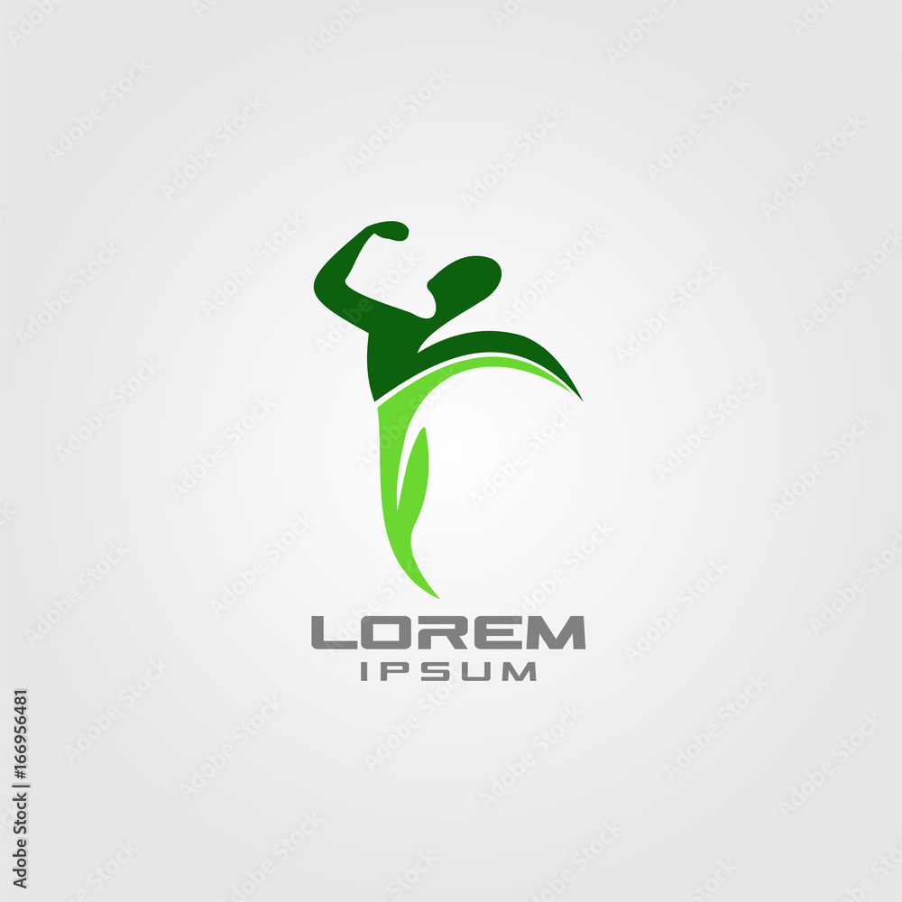 Fitness Diet Healthy Lifestyle Logo design vector template Stock Vector
