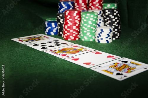 Poker cards and chips